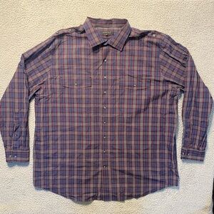 Synrgy Long Sleeve Multicolor Plaid Button Up Shirt Men’s Size 3XLT Big & Tall